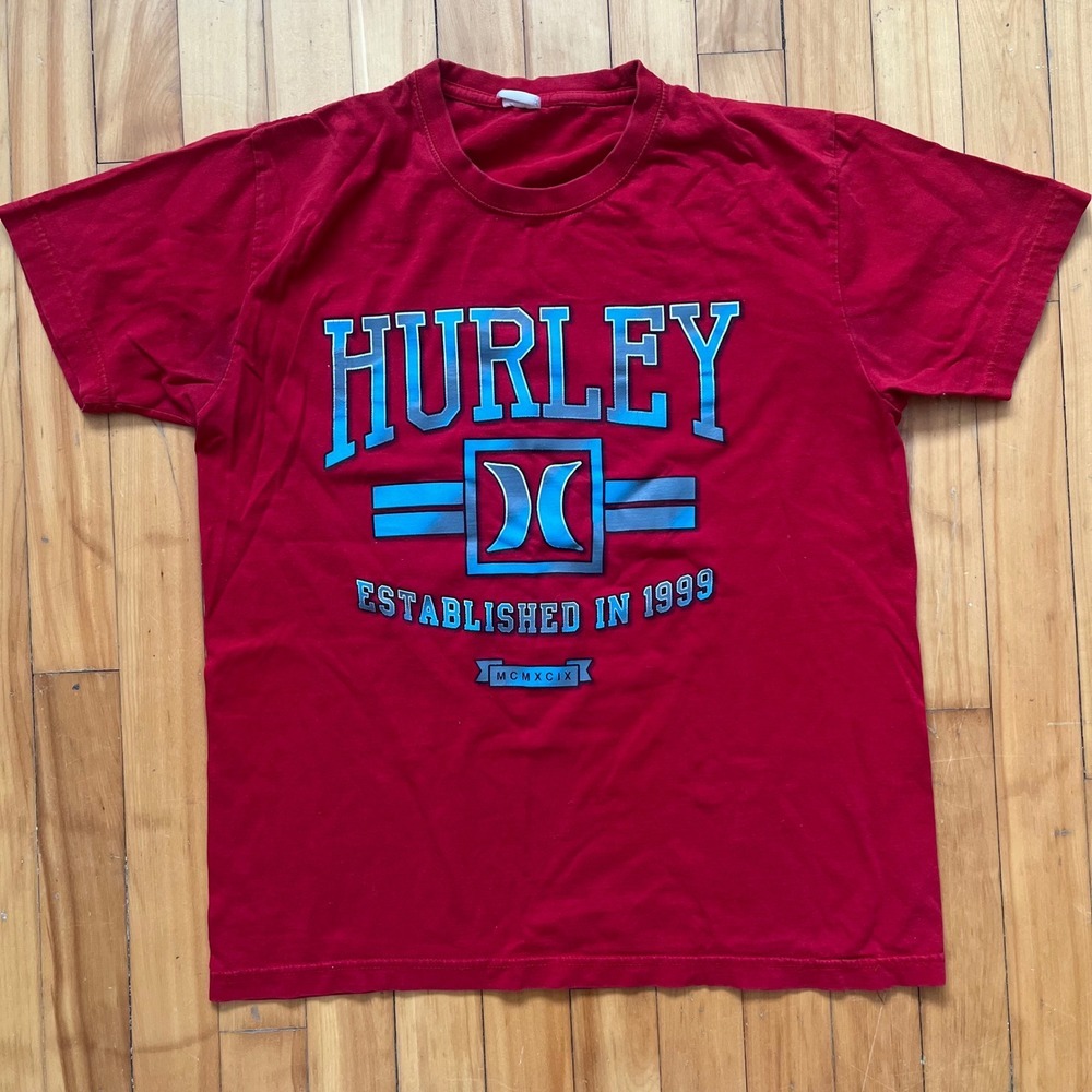 Hurley Established 1999 Red T Shirt Boys Youth Medium MCMXCIX Logo Tee